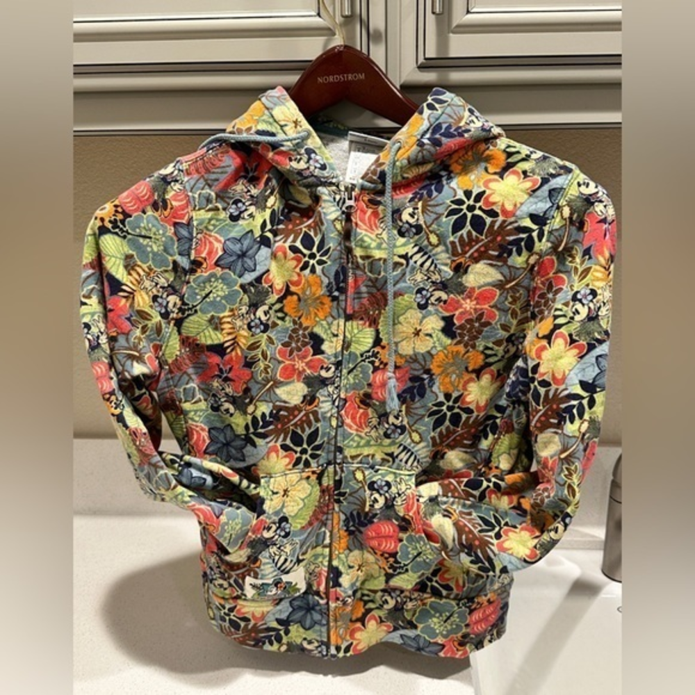 Disneyland‎ Resort Hidden Mickey Colourful Full Zip Kangaroo Pocket Sweater